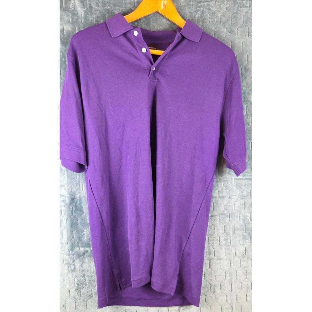 Nordstrom Men Polo Shirt Medium Purple Short Sleeve Collar Classic Casual